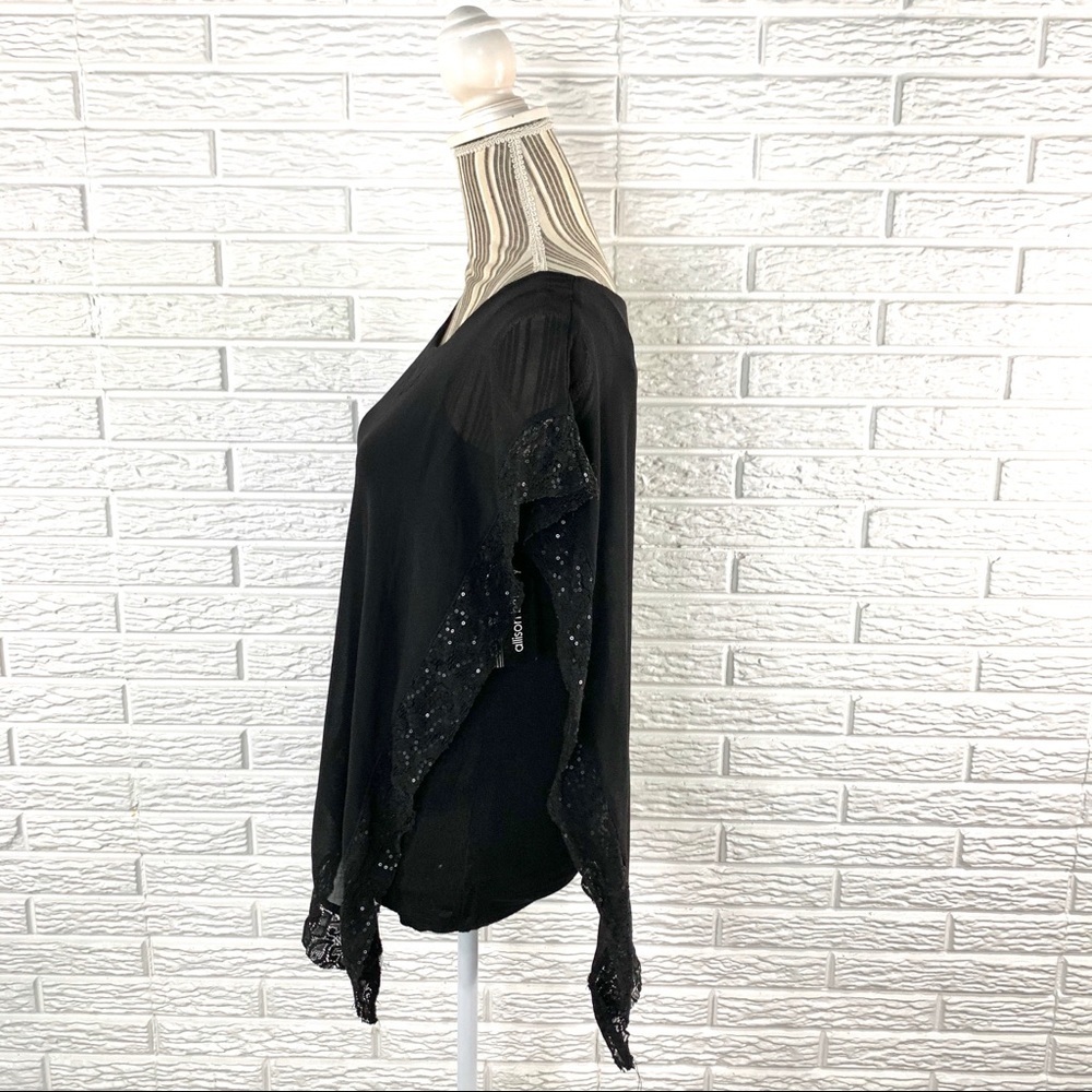 By & By Black Top Lace Trimmed Sheer Overlay - Picture 6 of 7